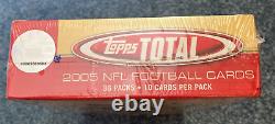 2005 Topps Total Football Cards, 36 Pack Box, Factory Sealed, 360 Cards