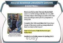 2022 2023 Bowman University Chrome Basketball Series Unopened Factory Sealed