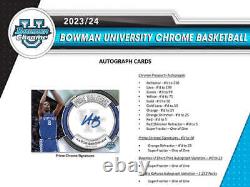 2023-24 Topps Bowman University Chrome Basketball Hobby Factory Sealed Box