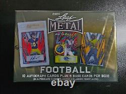 2024 Leaf Metal Football Factory Sealed Hobby Jumbo Box 10 autos 1/1 proof auto