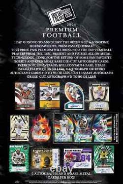 2024 Press Pass Premium Football Hobby Box FACTORY SEALED