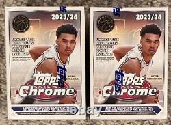 (2) 2023-24 Topps Chrome Basketball Blaster Box Factory Sealed Wembanyama Spurs